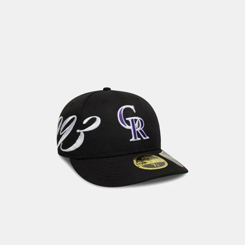Colorado Rockies MLB Est Script Black Low Profile 59FIFTY Fitted Cap - Image 3