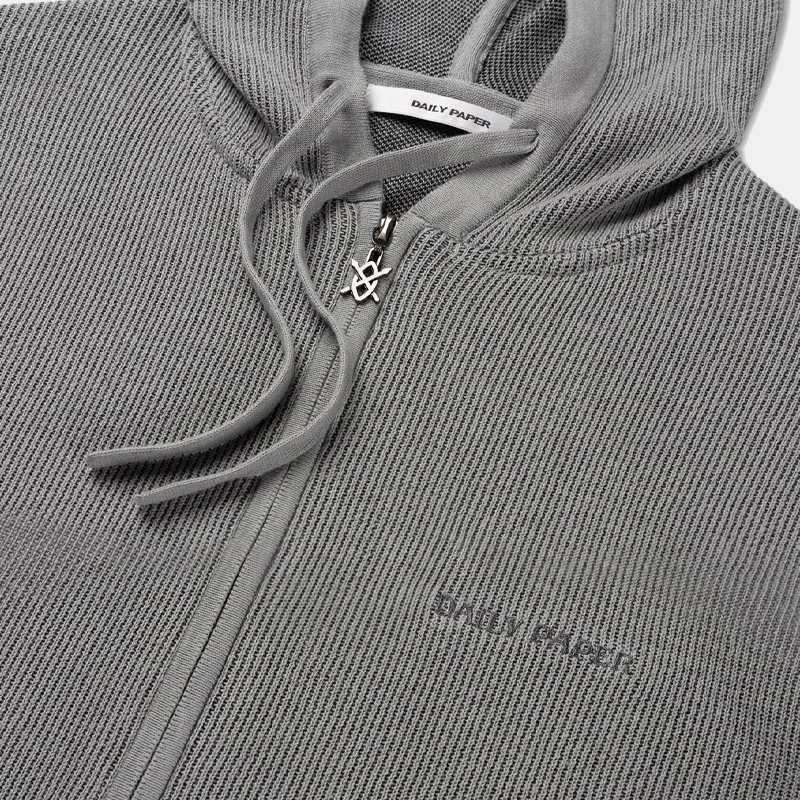 Flat Knit Hoodie Grey - Image 3