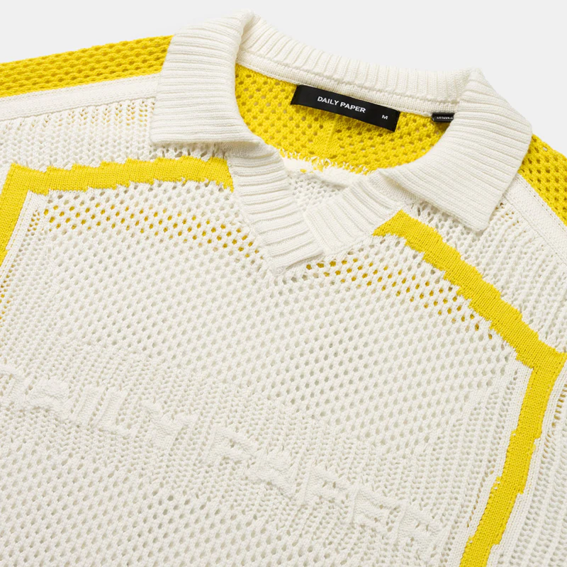 Football Knit Sweater White - Image 3