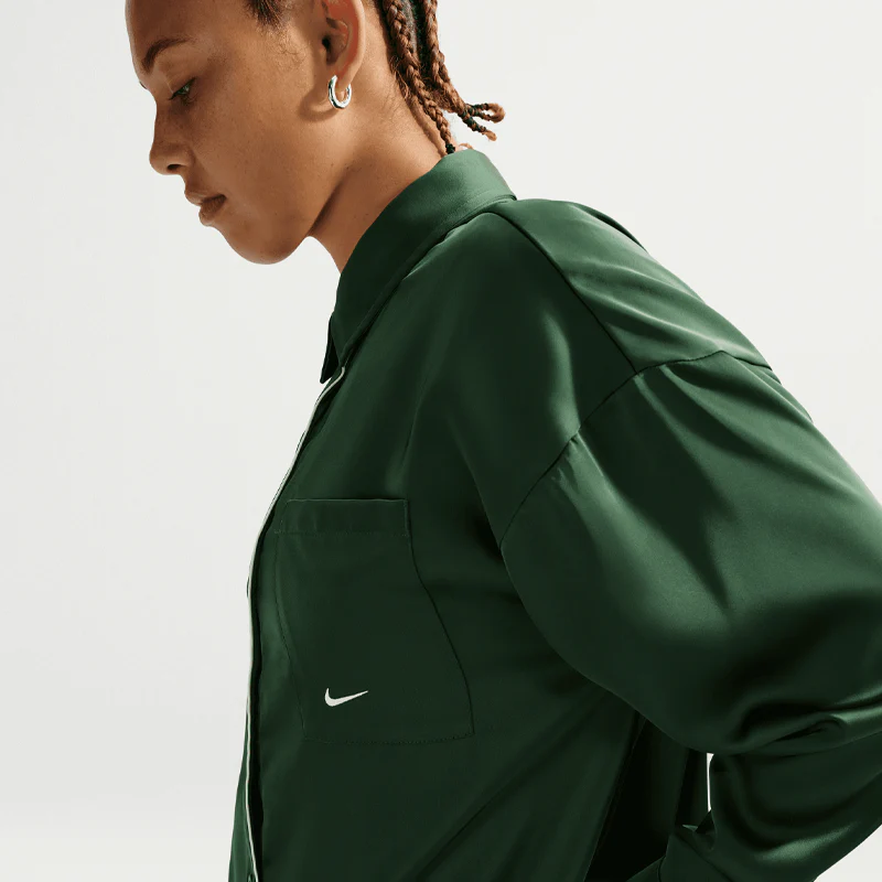Nsw Oversized Satin Long sleeve Shirt (W) - Image 4