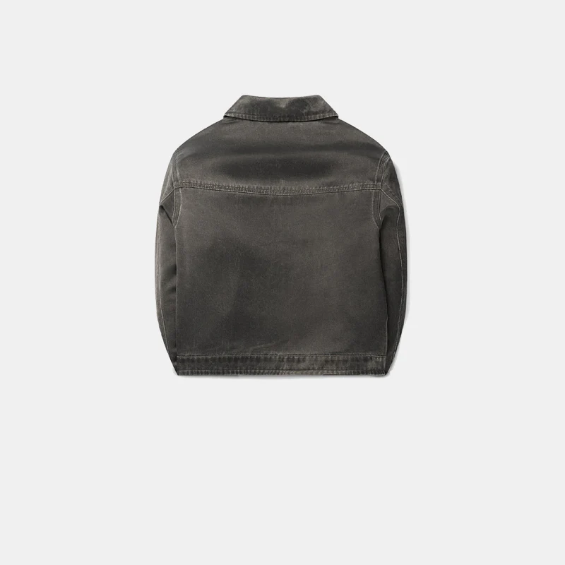 Satin Washed Jacket Grey - Image 2